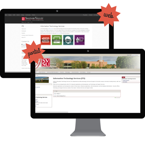 Image comparing the ITS Website to the ITS Portal